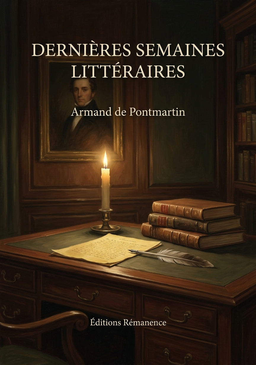 Livre Dernières semaines littéraires par Armand de Pontmartin - Couverture - Editions Remanence