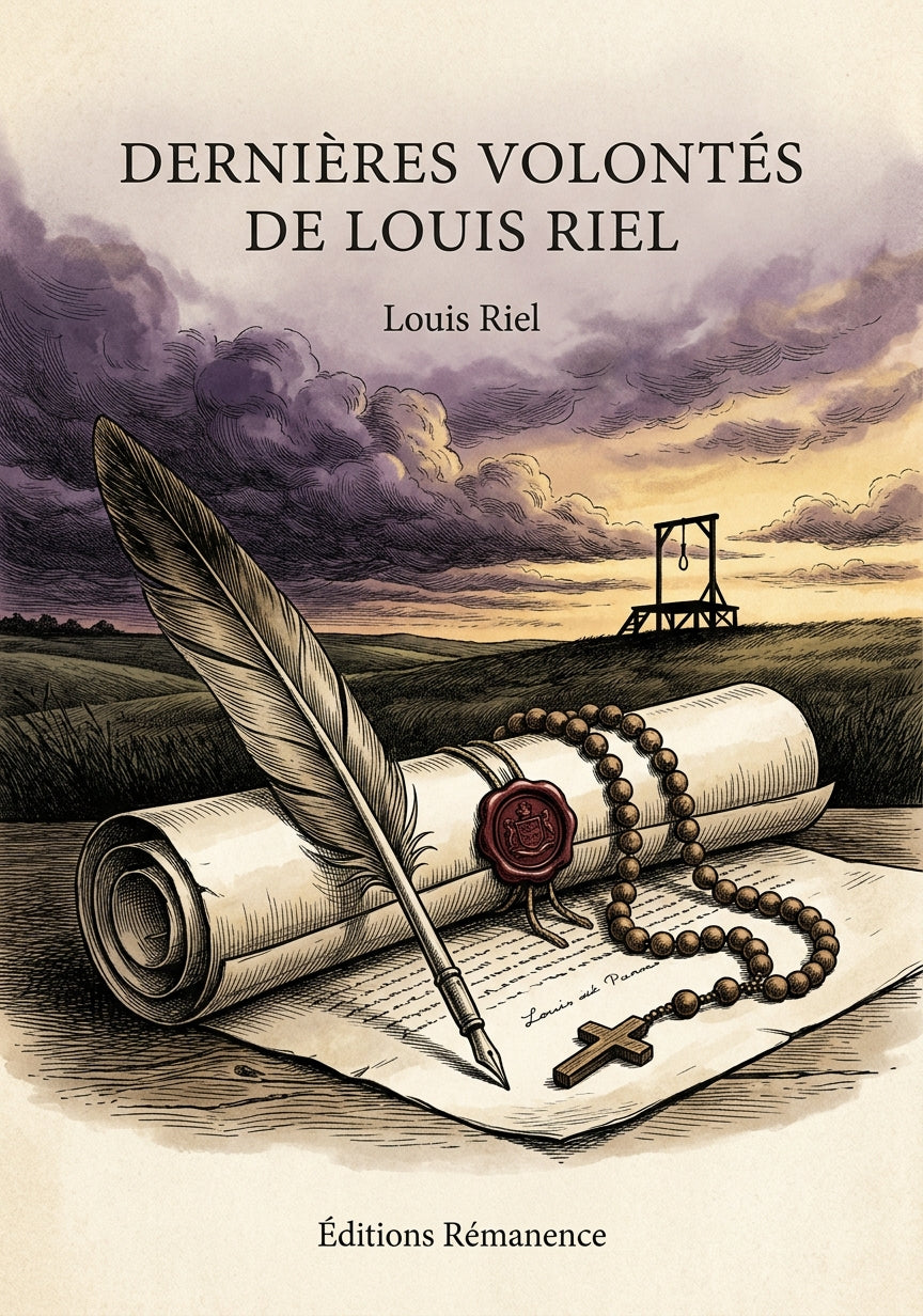 Livre Dernières volontés de Louis Riel par Louis Riel - Couverture - Editions Remanence