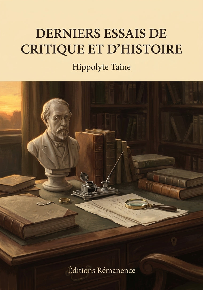 Livre Derniers essais de critique et d’histoire par Hippolyte Taine - Couverture - Editions Remanence