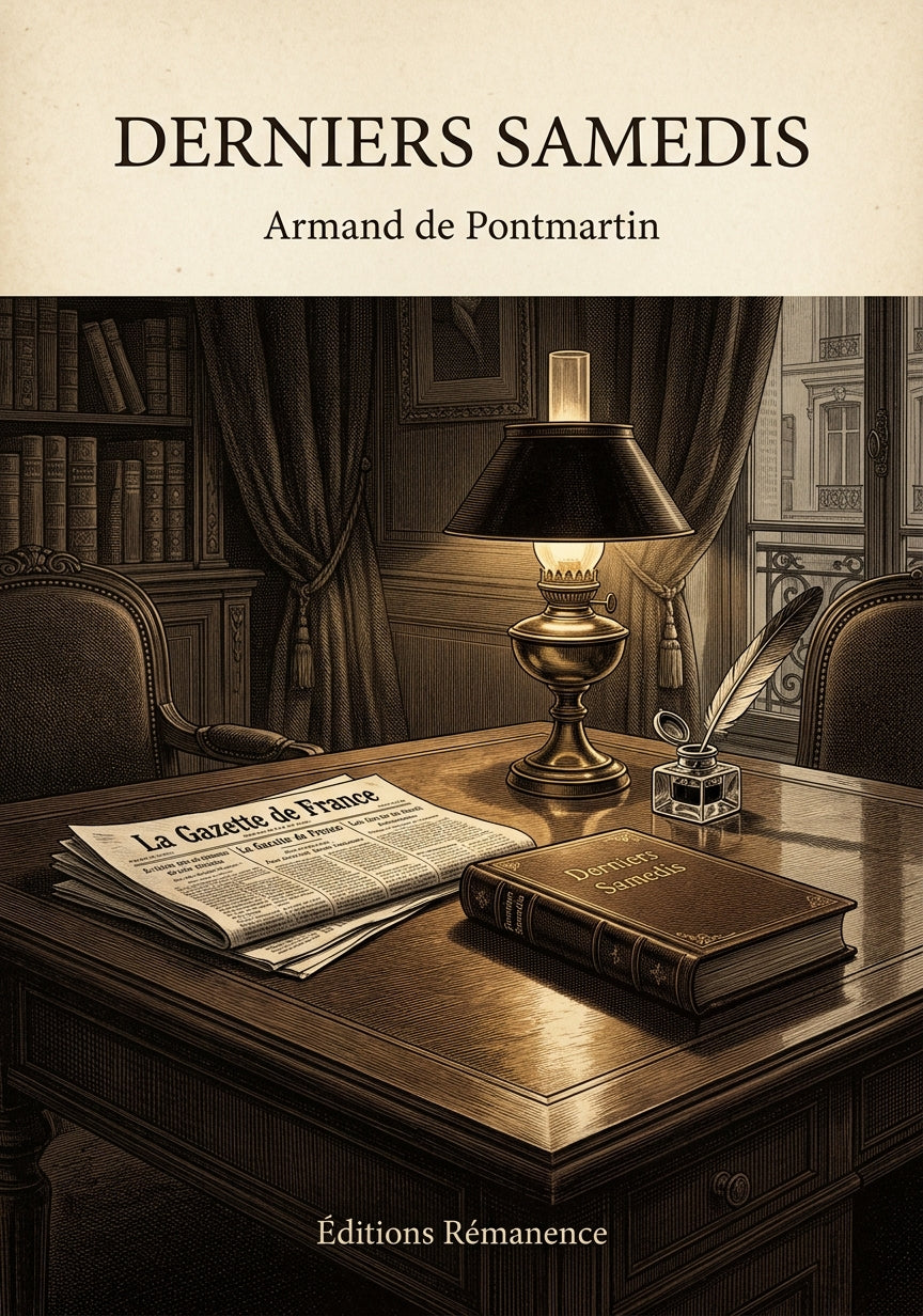 Livre Derniers Samedis par Armand de Pontmartin - Couverture - Editions Remanence