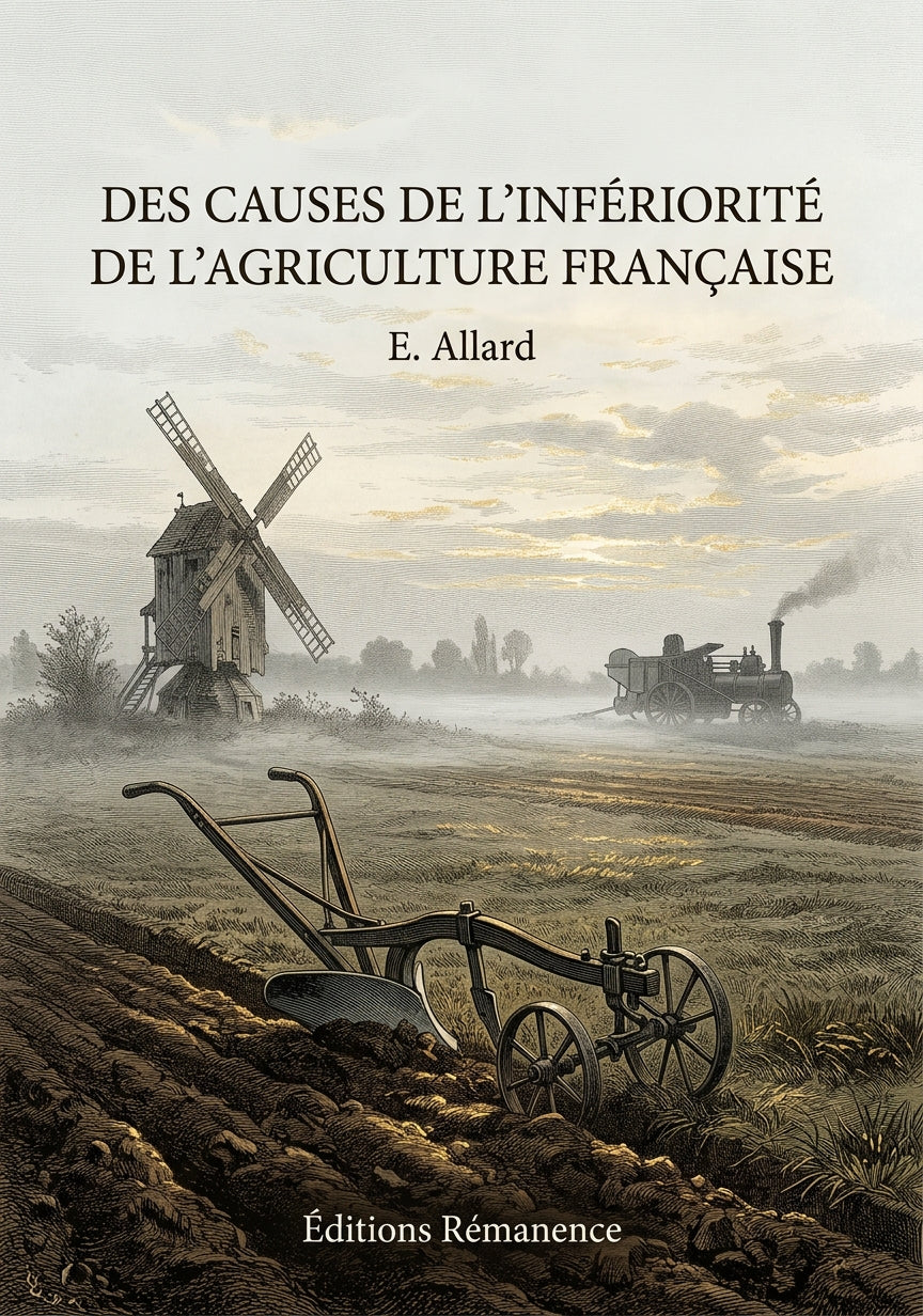 Livre Des causes de l’infériorité de l’agriculture française par E. Allard - Couverture - Editions Remanence