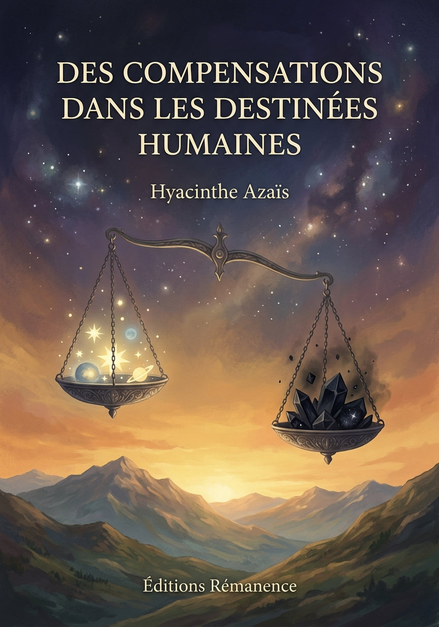 Livre Des compensations dans les destinées humaines par Hyacinthe Azaïs - Couverture - Editions Remanence