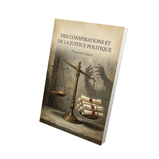 Livre Des conspirations et de la justice politique - François Guizot - Vue 3D - Editions Remanence