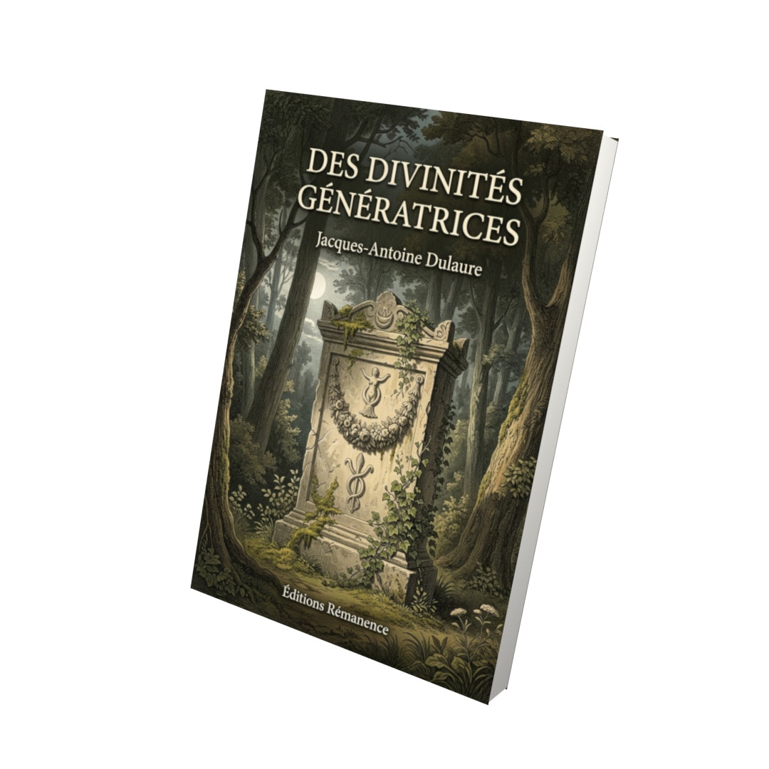 Livre Des divinités génératrices par Jacques-Antoine Dulaure - Vue 3D - Editions Remanence