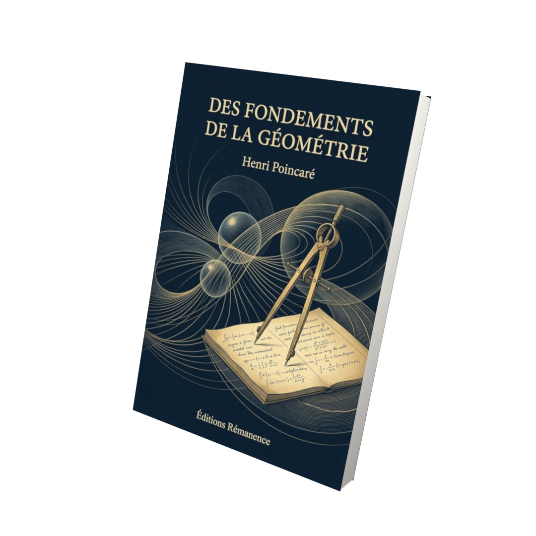 Livre Des fondements de la géométrie par Henri Poincaré - Vue 3D - Editions Remanence