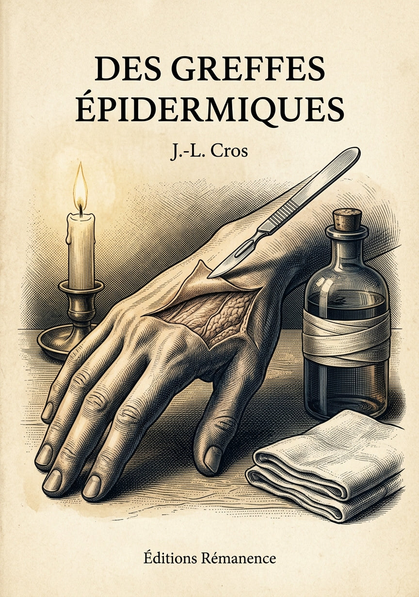 Livre Des greffes épidermiques par J.-L. Cros - Couverture - Editions Remanence