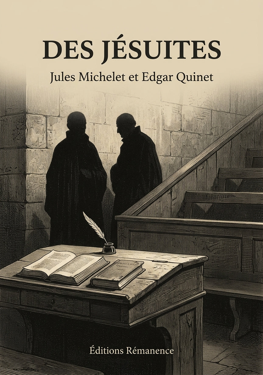 Livre Des Jésuites par Jules Michelet et Edgar Quinet - Couverture - Editions Remanence