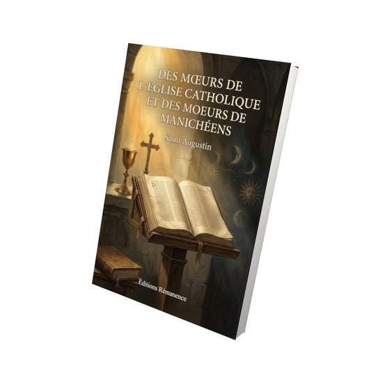 Livre Des mœurs de l'Église catholique et des moeurs de Manichéens - Saint Augustin - Vue 3D - Editions Remanence
