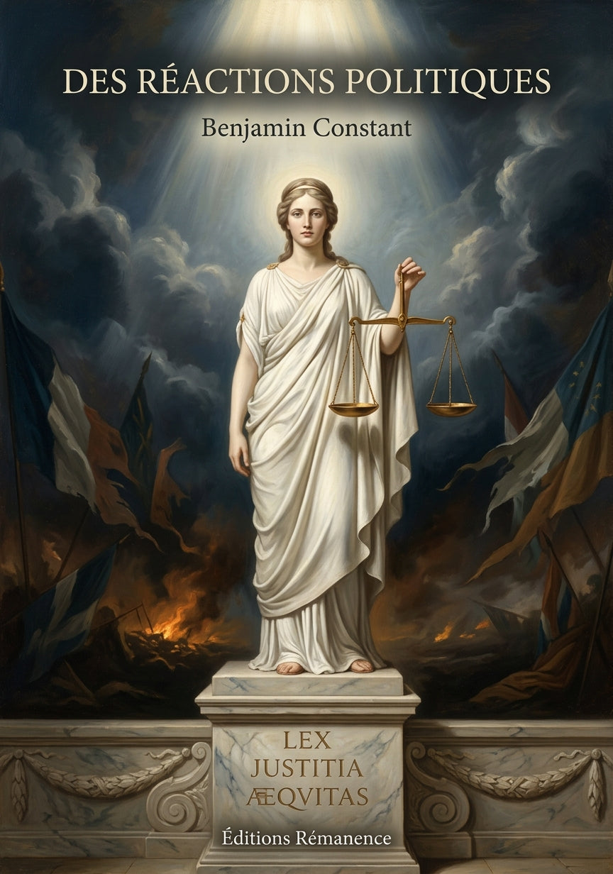 Livre Des réactions politiques par Benjamin Constant - Couverture - Editions Remanence