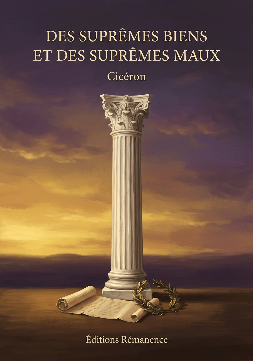 Livre Des suprêmes biens et des suprêmes maux par Cicéron - Couverture - Editions Remanence
