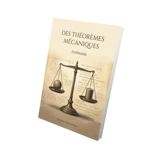 Livre Des théorèmes mécaniques par Archimède - Vue 3D - Editions Remanence