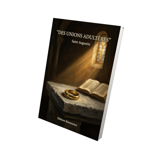 Livre Des unions adultères - Saint Augustin - Vue 3D - Editions Remanence