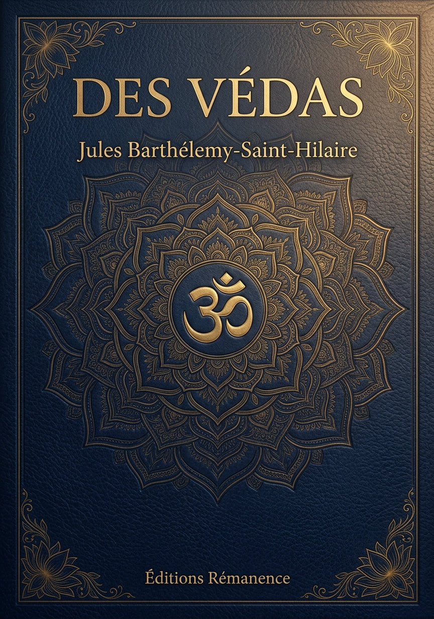 Livre Des Védas par Jules Barthélemy-Saint-Hilaire - Couverture - Editions Remanence