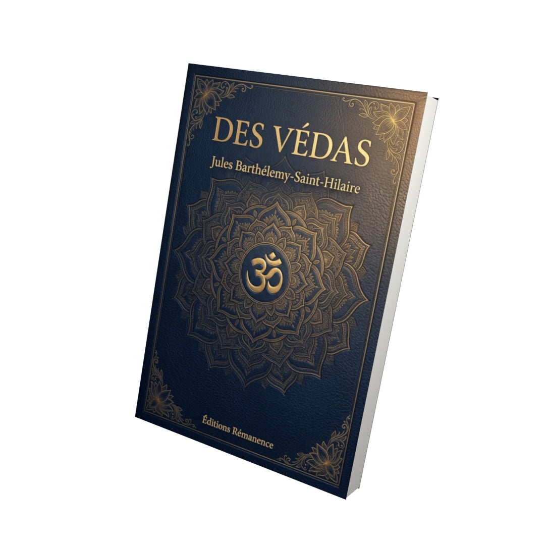 Livre Des Védas par Jules Barthélemy-Saint-Hilaire - Vue 3D - Editions Remanence