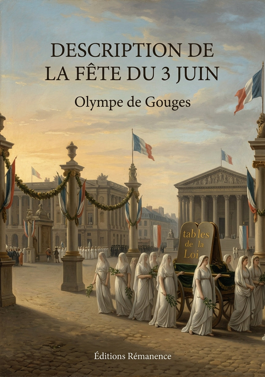 Livre Description de la fête du 3 juin par Olympe de Gouges - Couverture - Editions Remanence