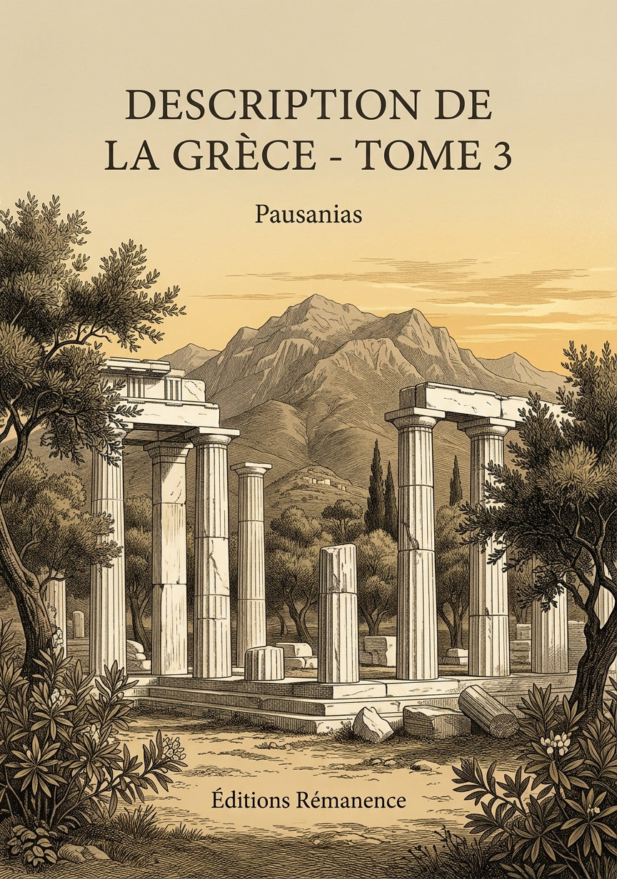 Livre Description de la Grèce - Tome 3 par Pausanias - Couverture - Editions Remanence