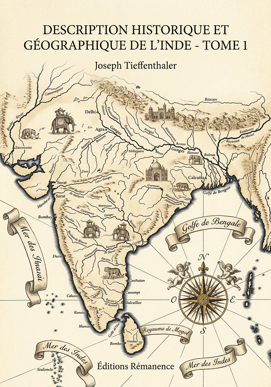 Livre Description historique et géographique de l’Inde - Tome 1 par Joseph Tieffenthaler - Couverture - Editions Remanence