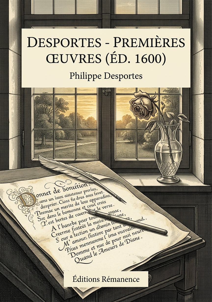 Livre Desportes - Premières œuvres (éd. 1600) par Philippe Desportes - Couverture - Editions Remanence