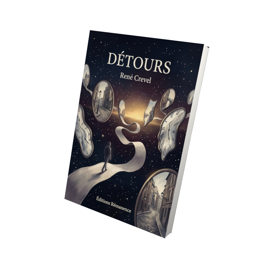 Livre Détours par René Crevel - Vue 3D - Editions Remanence