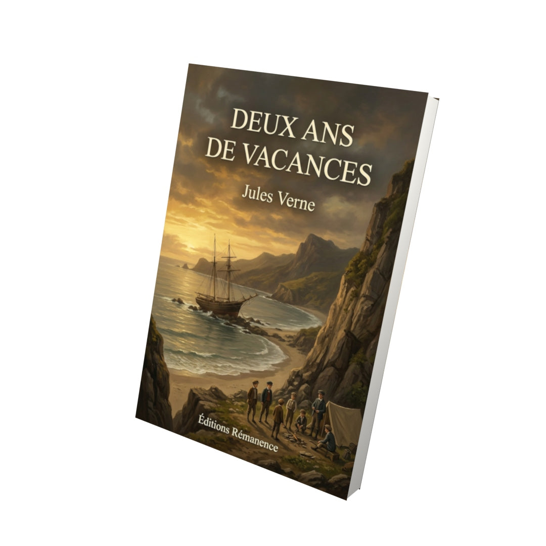 Livre Deux Ans de vacances par Jules Verne - Vue 3D - Editions Remanence