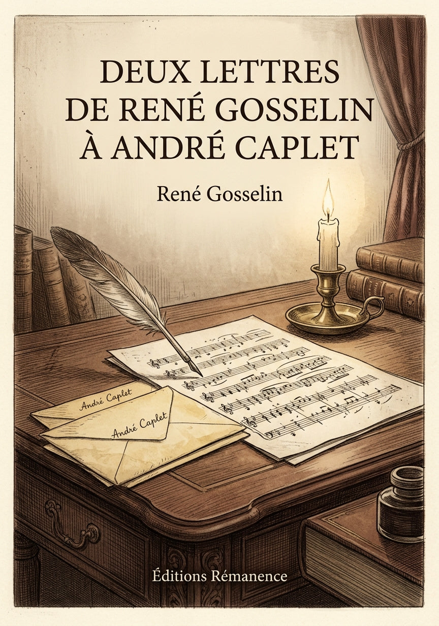 Livre Deux lettres de René Gosselin à André Caplet par René Gosselin - Couverture - Editions Remanence