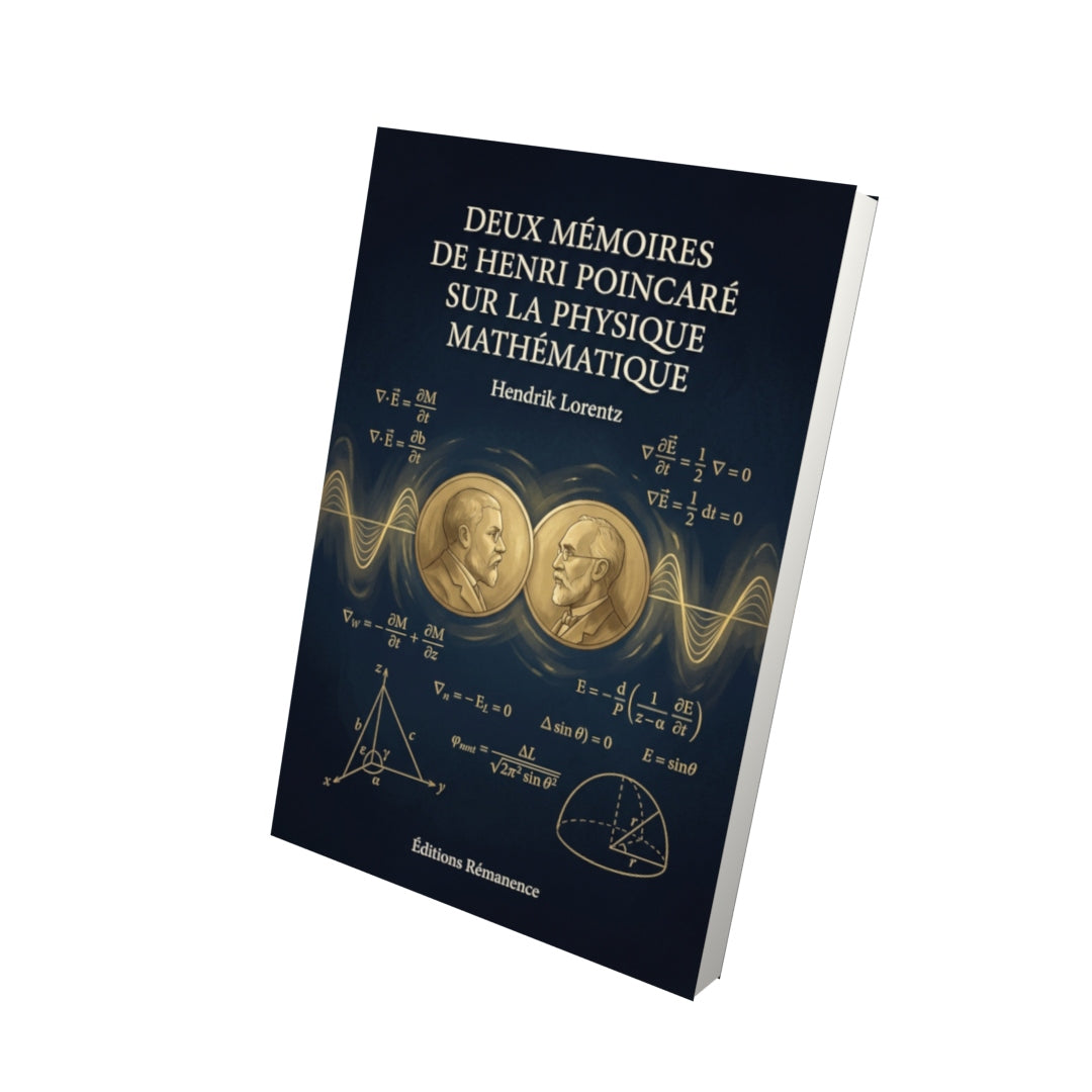 Livre Deux Mémoires de Henri Poincaré sur la Physique Mathématique par Hendrik Lorentz - Vue 3D - Editions Remanence