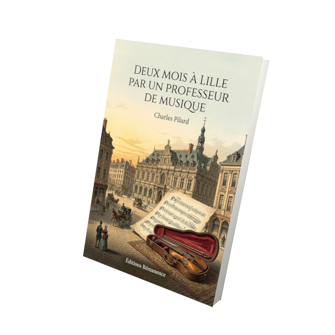 Livre Deux mois à Lille par un professeur de musique par Charles Pilard - Vue 3D - Editions Remanence