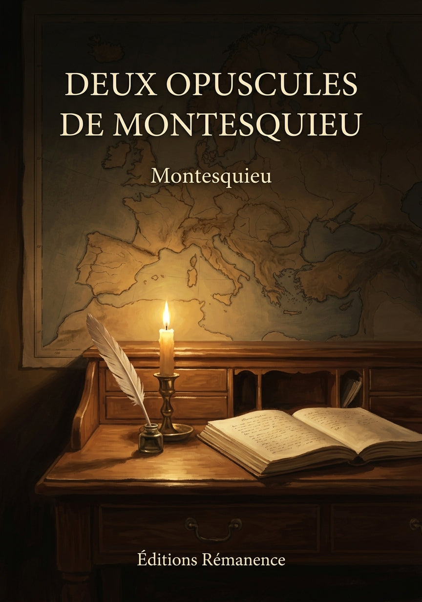 Livre Deux opuscules de Montesquieu par Montesquieu - Couverture - Editions Remanence