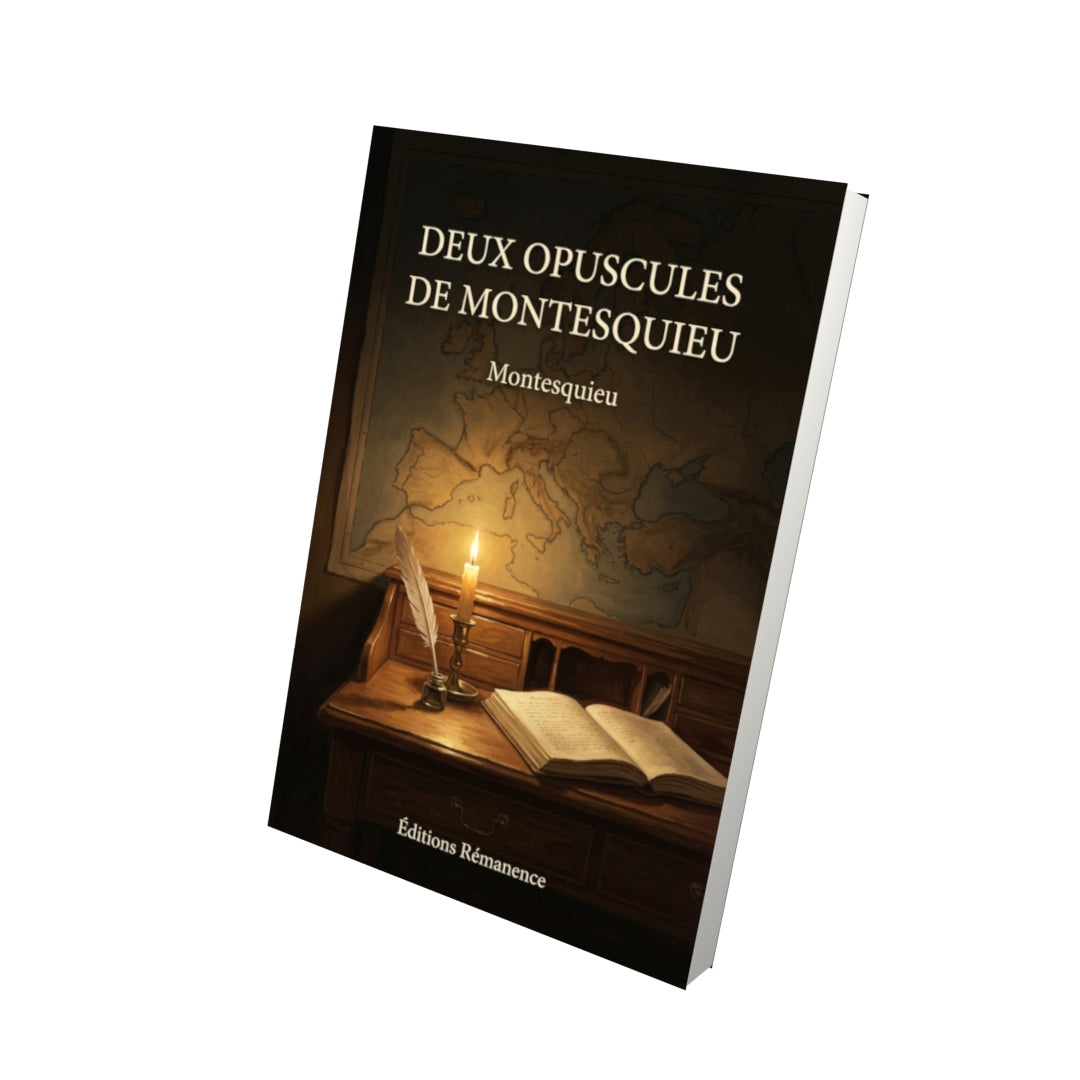 Livre Deux opuscules de Montesquieu par Montesquieu - Vue 3D - Editions Remanence