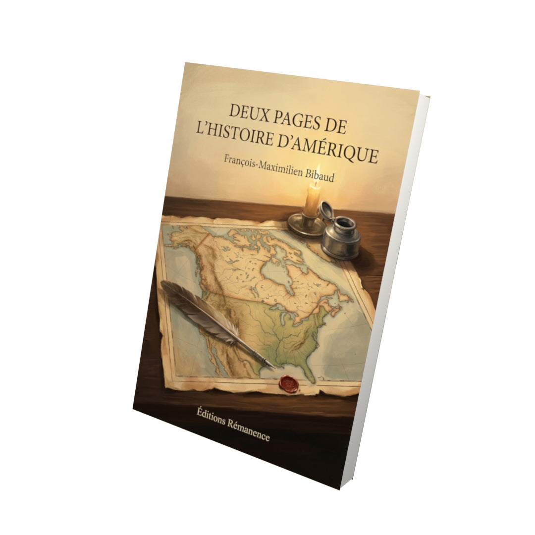 Livre Deux pages de l’histoire d’Amérique par François-Maximilien Bibaud - Vue 3D - Editions Remanence