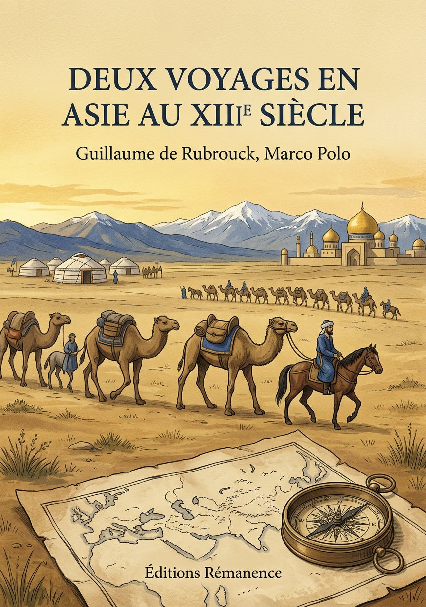 Livre Deux Voyages en Asie au XIIIe siècle par Guillaume de Rubrouck, Marco Polo - Couverture - Editions Remanence