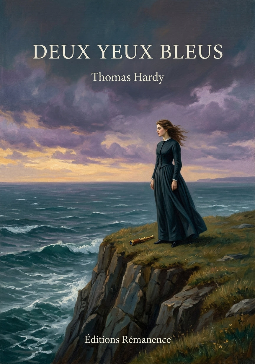 Livre Deux yeux bleus par Thomas Hardy - Couverture - Editions Remanence