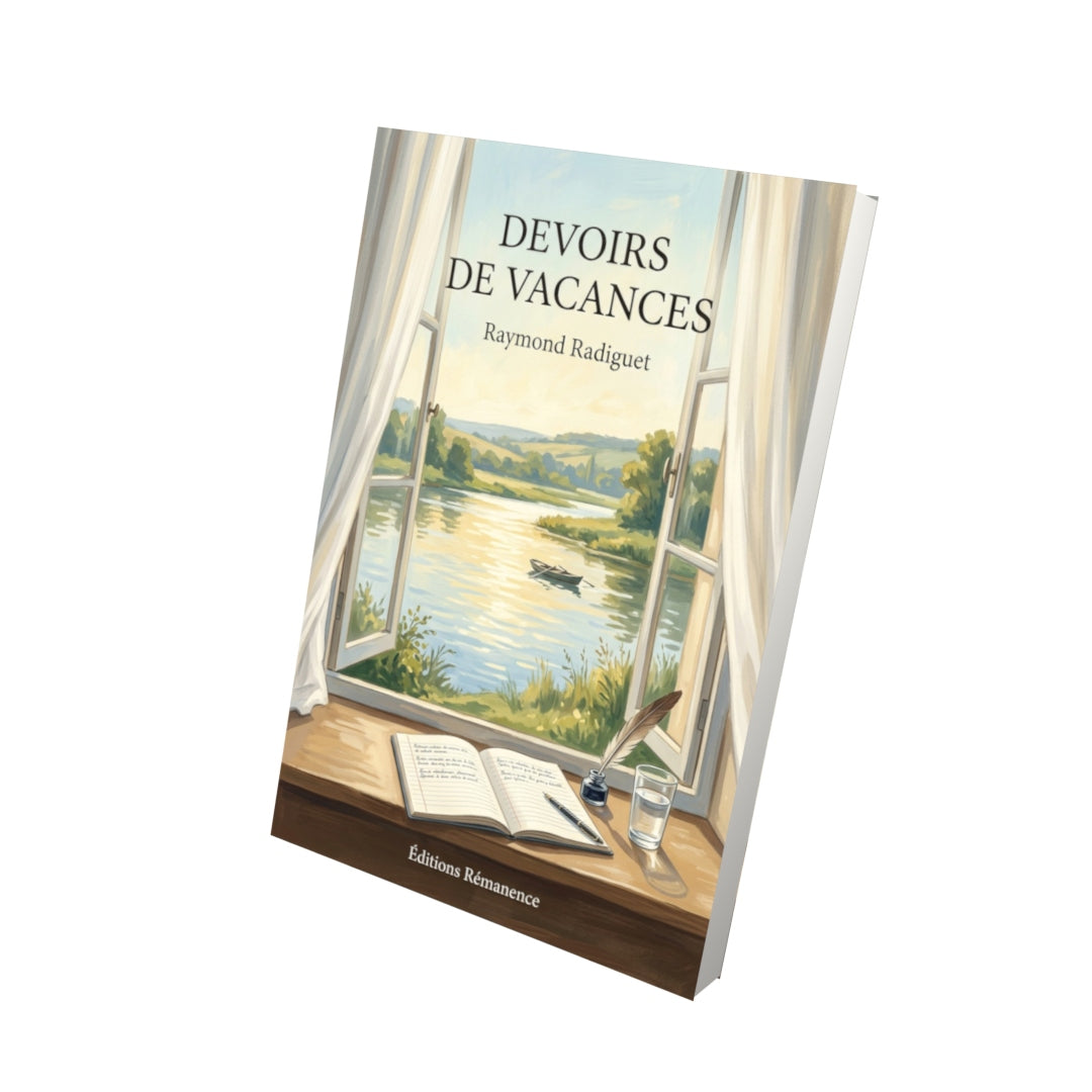 Livre Devoirs de vacances par Raymond Radiguet - Vue 3D - Editions Remanence