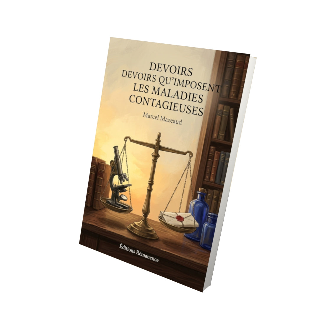 Livre Devoirs qu’imposent les maladies contagieuses par Marcel Mazeaud - Vue 3D - Editions Remanence