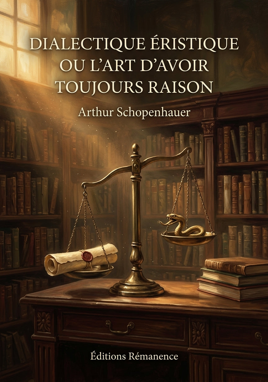 Livre Dialectique éristique ou L’Art d’avoir toujours raison par Arthur Schopenhauer - Couverture - Editions Remanence