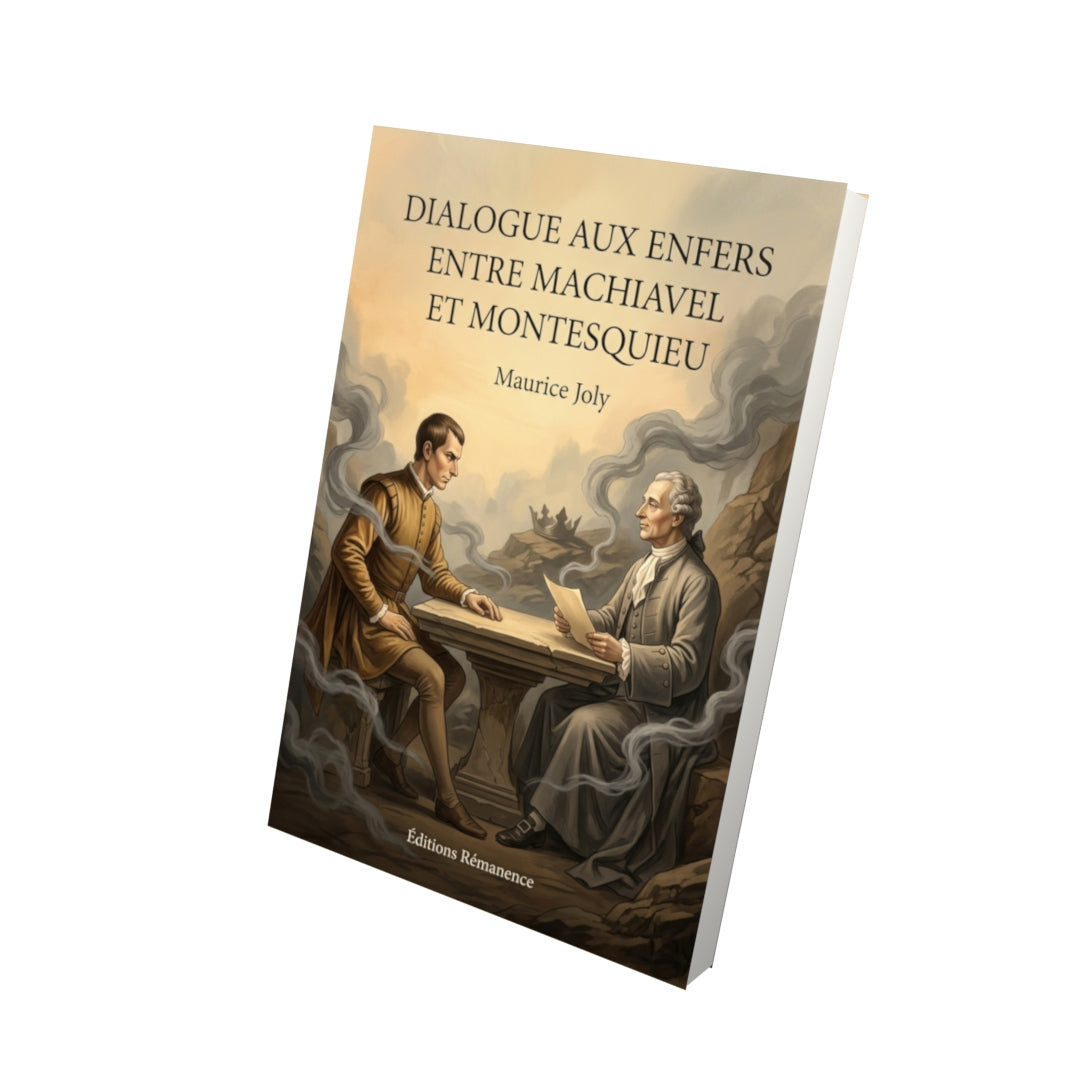 Livre Dialogue aux enfers entre Machiavel et Montesquieu par Maurice Joly - Vue 3D - Editions Remanence