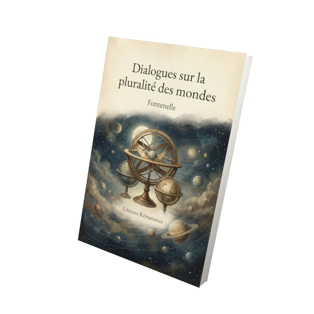 Livre Dialogues sur la pluralité des mondes – Fontenelle - Vue 3D - Editions Remanence