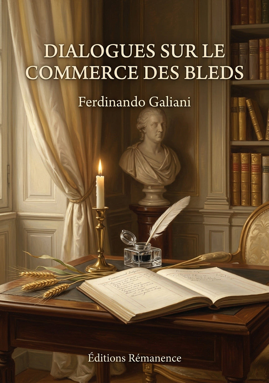 Livre Dialogues sur le commerce des bleds par Ferdinando Galiani - Couverture - Editions Remanence