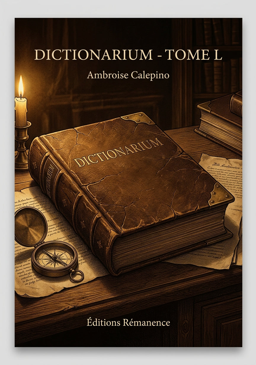 Livre Dictionarium - Tome L par Ambroise Calepino - Couverture - Editions Remanence