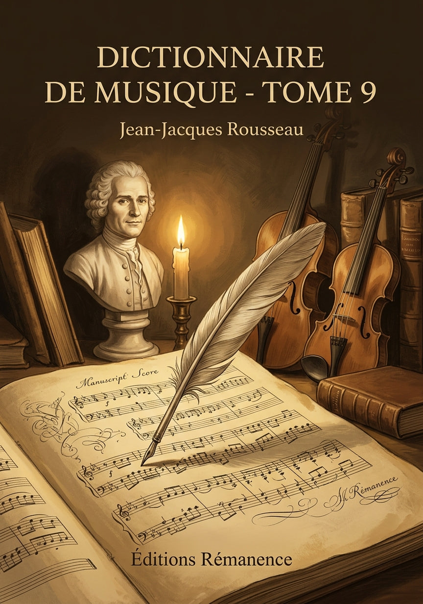 Livre Dictionnaire de musique - Tome 9 par Jean-Jacques Rousseau - Couverture - Editions Remanence