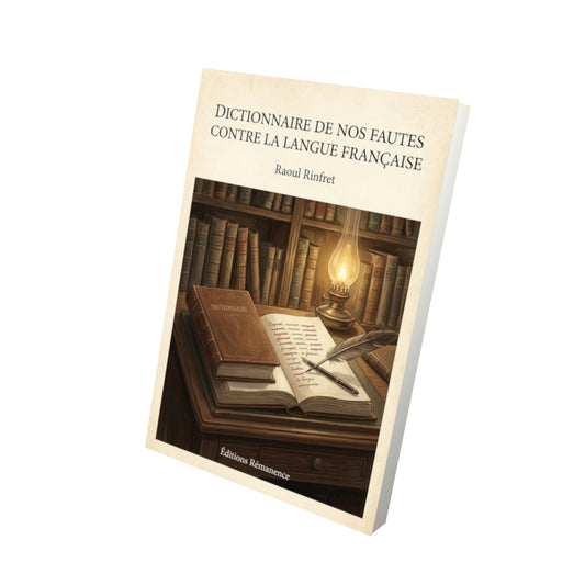 Livre Dictionnaire de nos fautes contre la langue française - Raoul Rinfret - Vue 3D - Editions Remanence