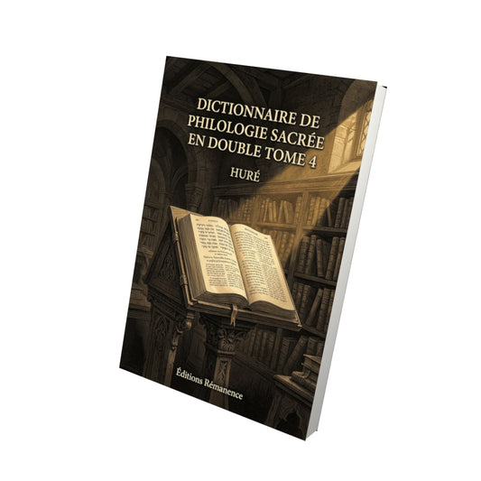 Livre Dictionnaire de philologie sacrée en double Tome 4 - Huré - Vue 3D - Editions Remanence