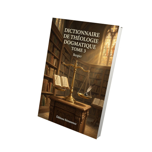 Livre Dictionnaire de théologie dogmatique Tome 3 - Bergier - Vue 3D - Editions Remanence