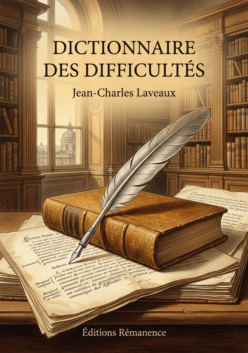 Livre Dictionnaire des difficultés par Jean-Charles Laveaux - Couverture - Editions Remanence