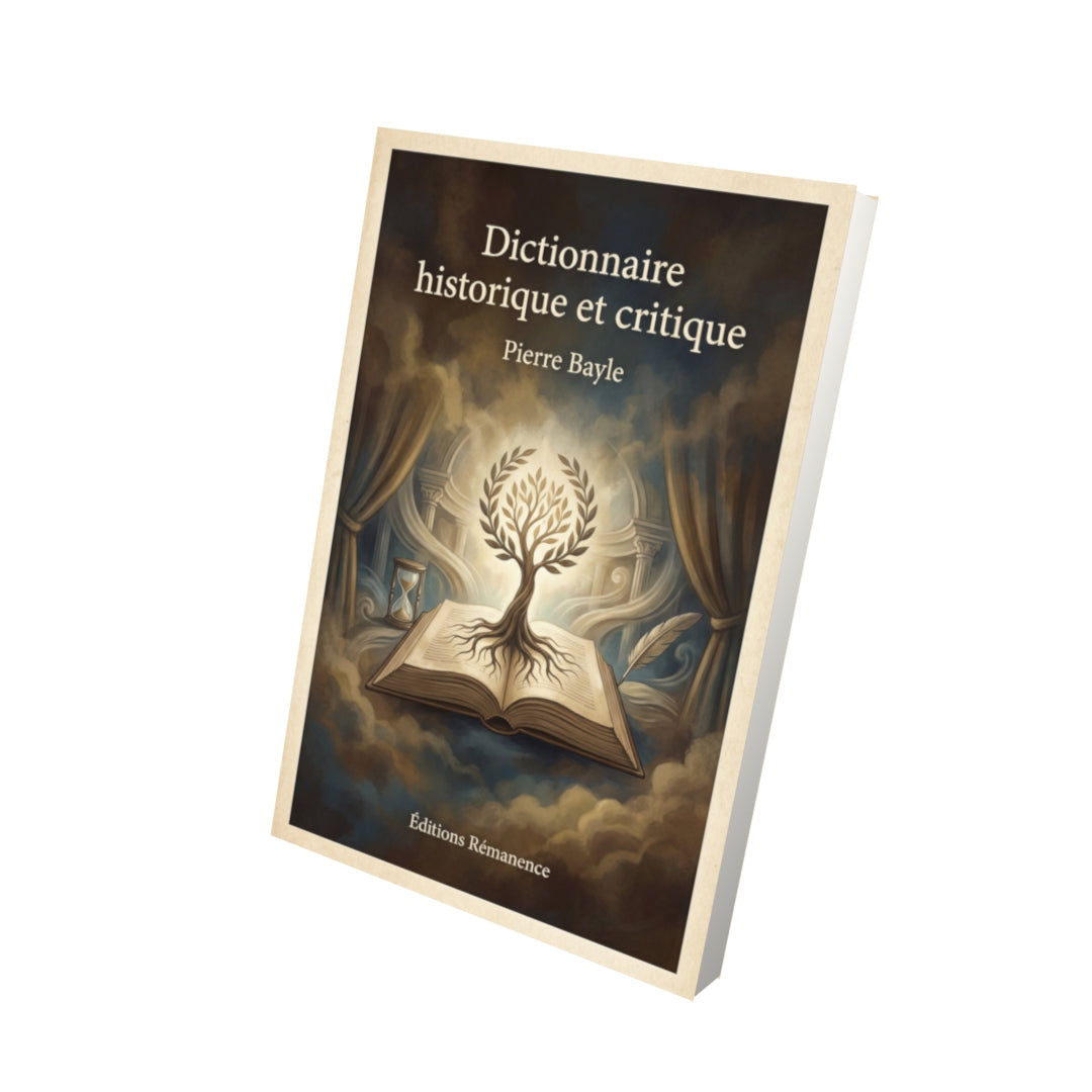 Livre Dictionnaire historique et critique – Pierre Bayle - Vue 3D - Editions Remanence