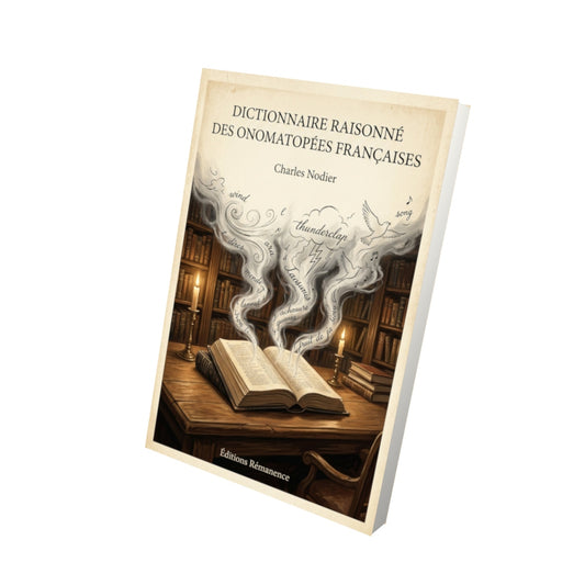 Livre Dictionnaire raisonné des onomatopées françaises - Charles Nodier - Vue 3D - Editions Remanence