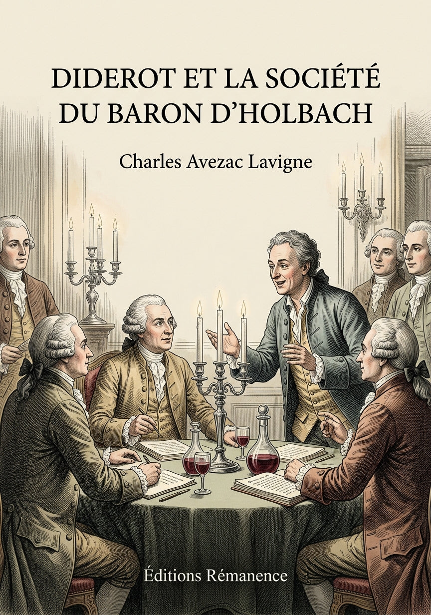 Livre Diderot et la Société du baron d’Holbach par Charles Avezac Lavigne - Couverture - Editions Remanence