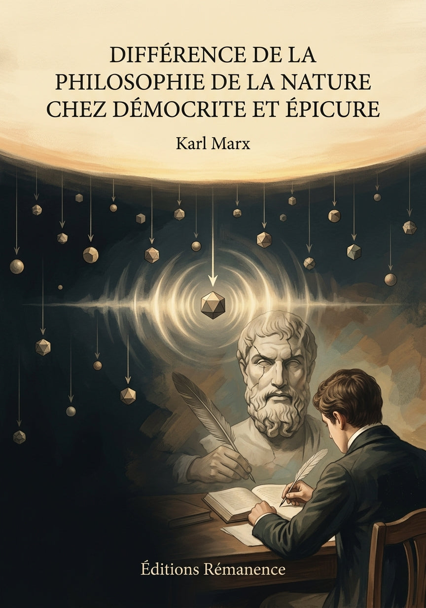 Livre Différence de la philosophie de la nature chez Démocrite et Épicure par Karl Marx - Couverture - Editions Remanence