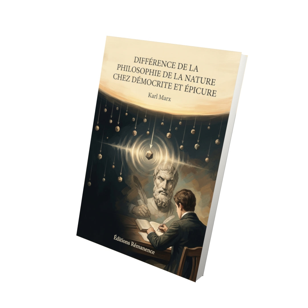 Livre Différence de la philosophie de la nature chez Démocrite et Épicure par Karl Marx - Vue 3D - Editions Remanence