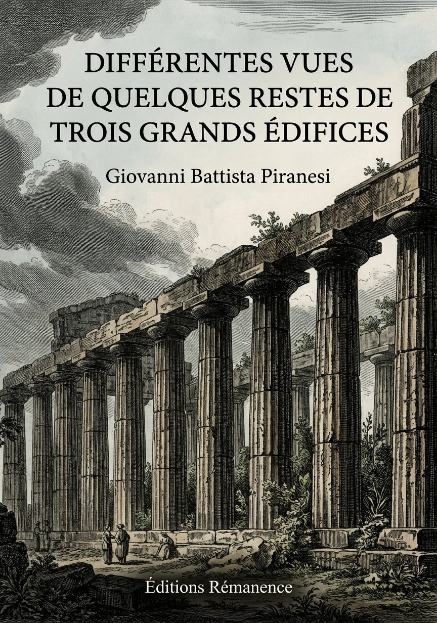 Livre Différentes vues de quelques restes de trois grands édifices par Giovanni Battista Piranesi - Couverture - Editions Remanence